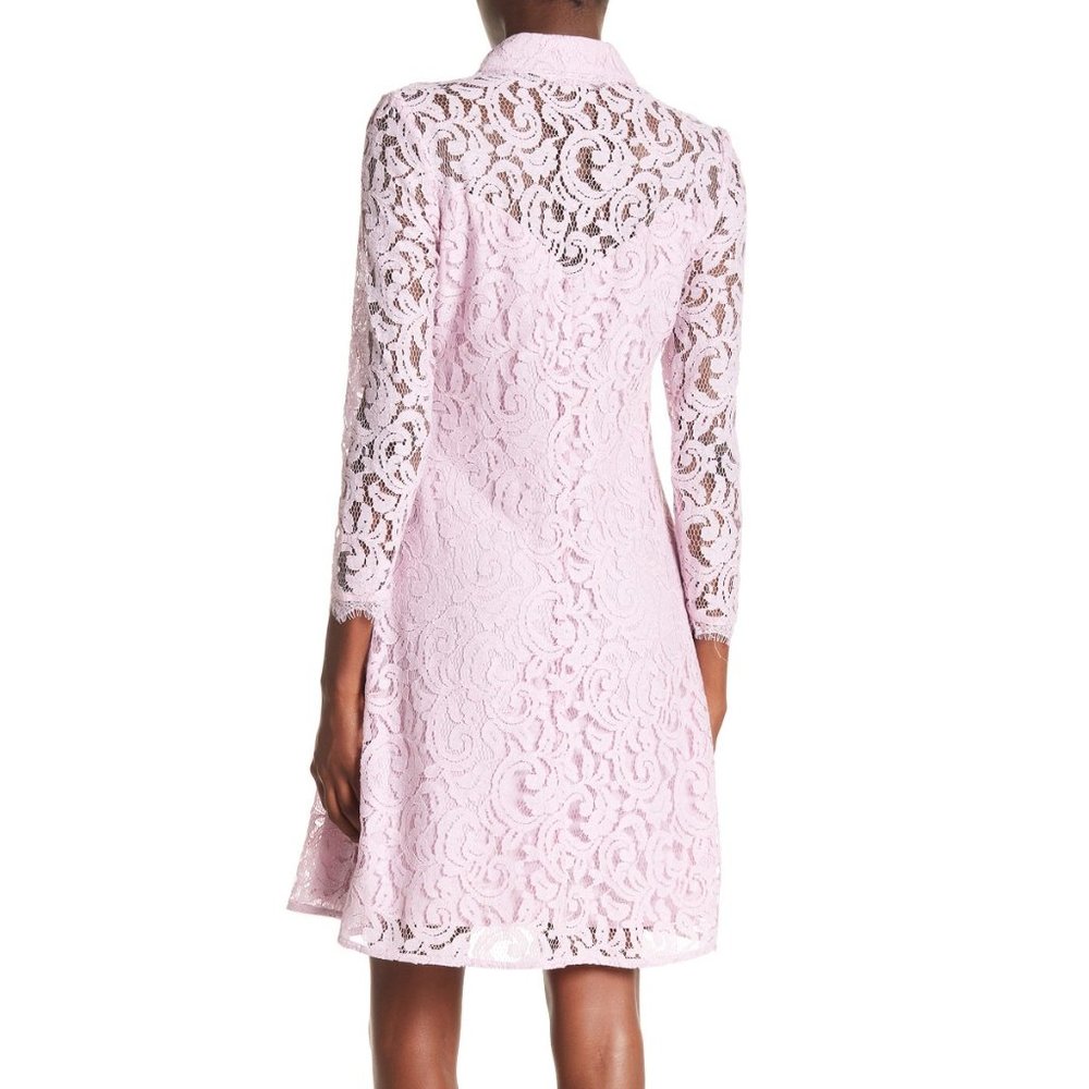 nanette lepore NEW Dress Lace ShirtDress 3/4 Sleeve Button Up Chic! - Picture 2 of 8